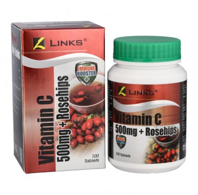 Links Vitamin C 500mg + Rosehips